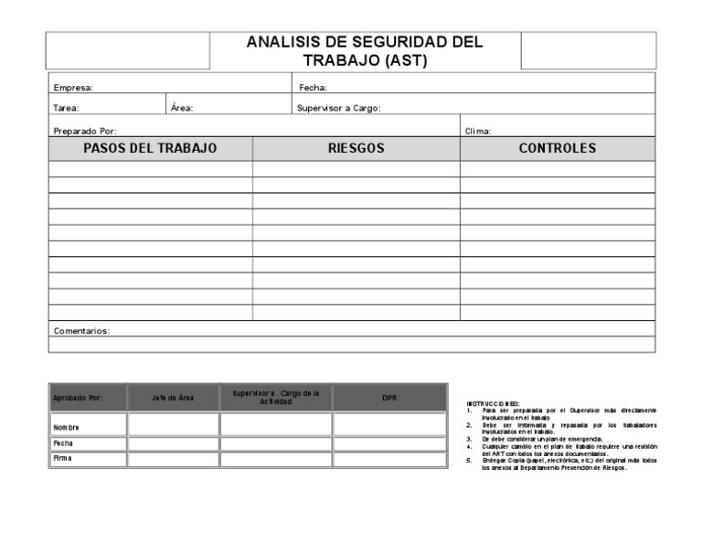 Formato AST para Análisis de Seguridad | PDF