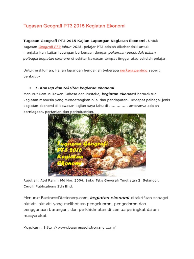 Tugasan Geografi Pt3 2015 Kegiatan Ekonomi Pdf