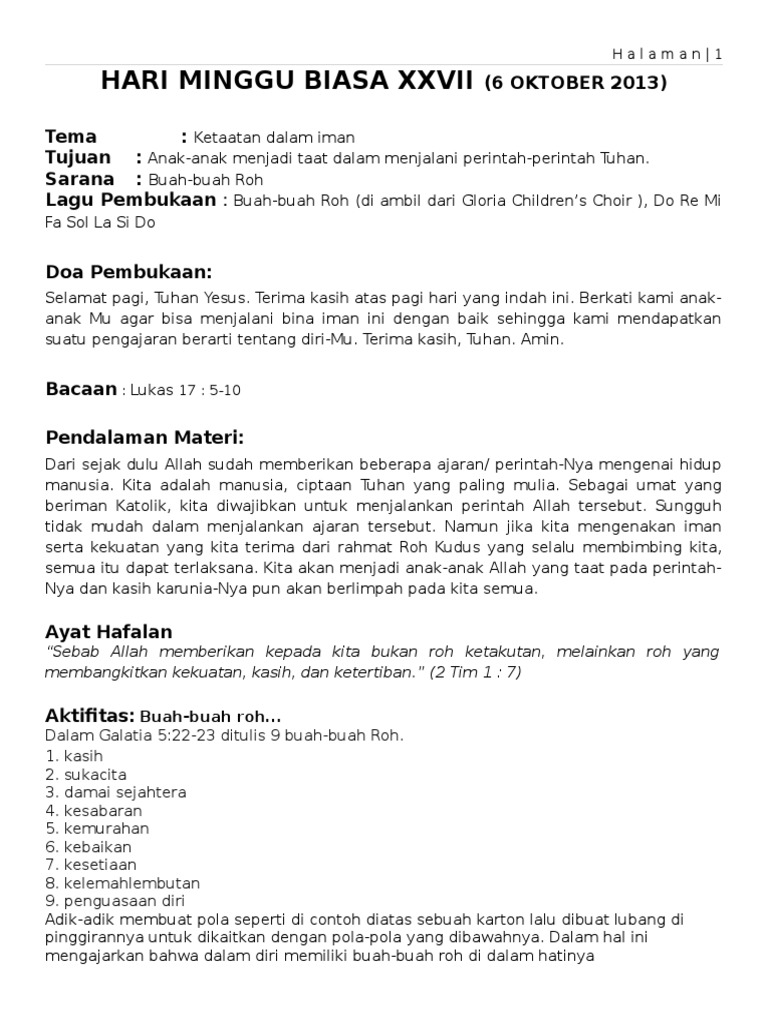 Gambar Materi Sekolah Minggu Bulan Oktober 2013 Mewarnai 