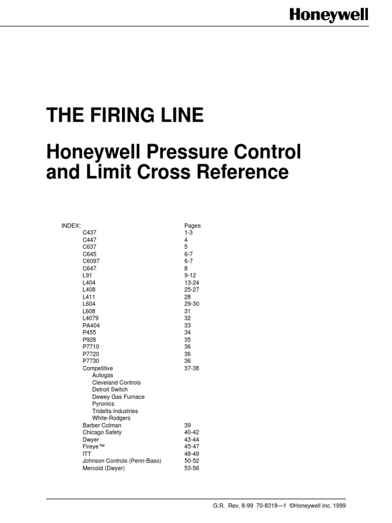 Honeywellpressureswitch0016Pressure Control and Limit Cross