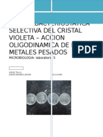 Acción Bacteriostática Selectiva Del Cristal Violeta