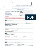 Modelo M-40-0 DSP (Pedido Ou Renovação de Cartão Profissional - Segurança Privado)