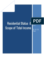 On Residential Status and Scope of Total Income