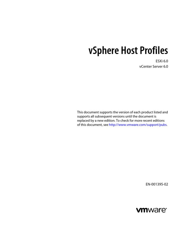 Vsphere Esxi Vcenter Server 60 Host Profiles Guide | PDF | Computer ...
