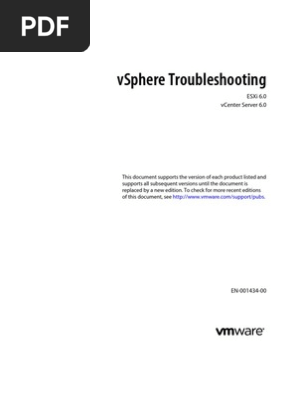 Vsphere Esxi Vcenter Server 60 Troubleshooting Guide | PDF |  Troubleshooting | Virtual Machine
