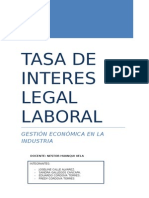 Tasa de Interes Legal Laboral