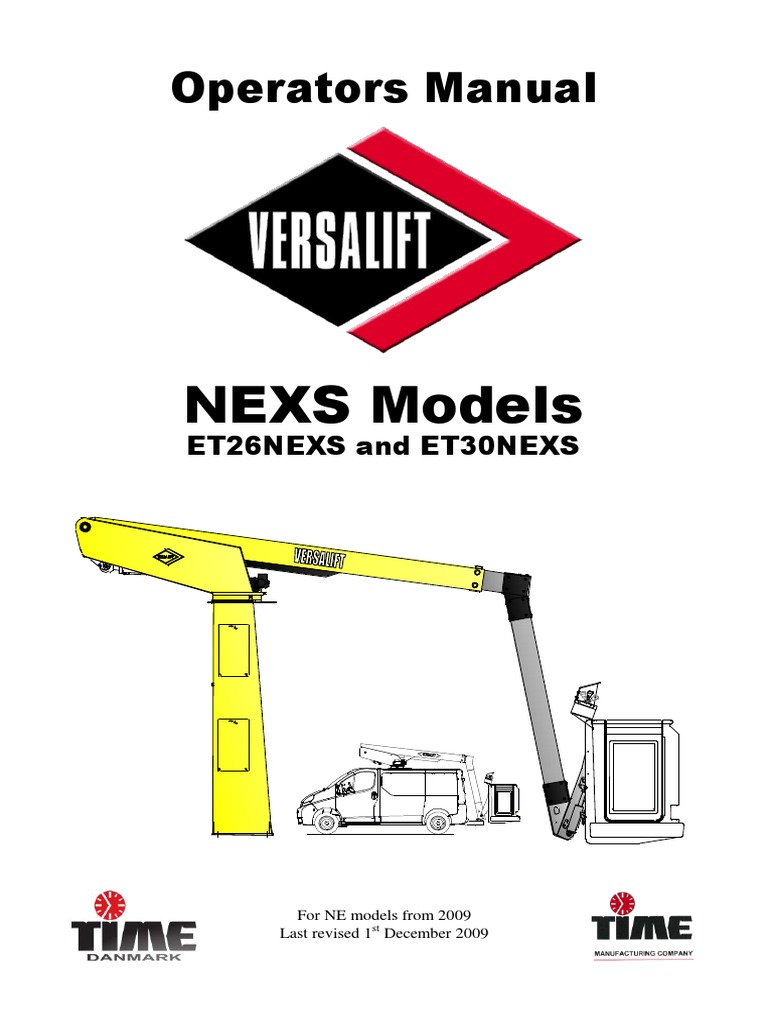 Versalift LEXS Operators Manual 2009 Elevator Bearing (Mechanical)