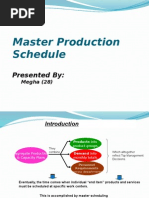 MASTER PRODUCTION SCHEDULE