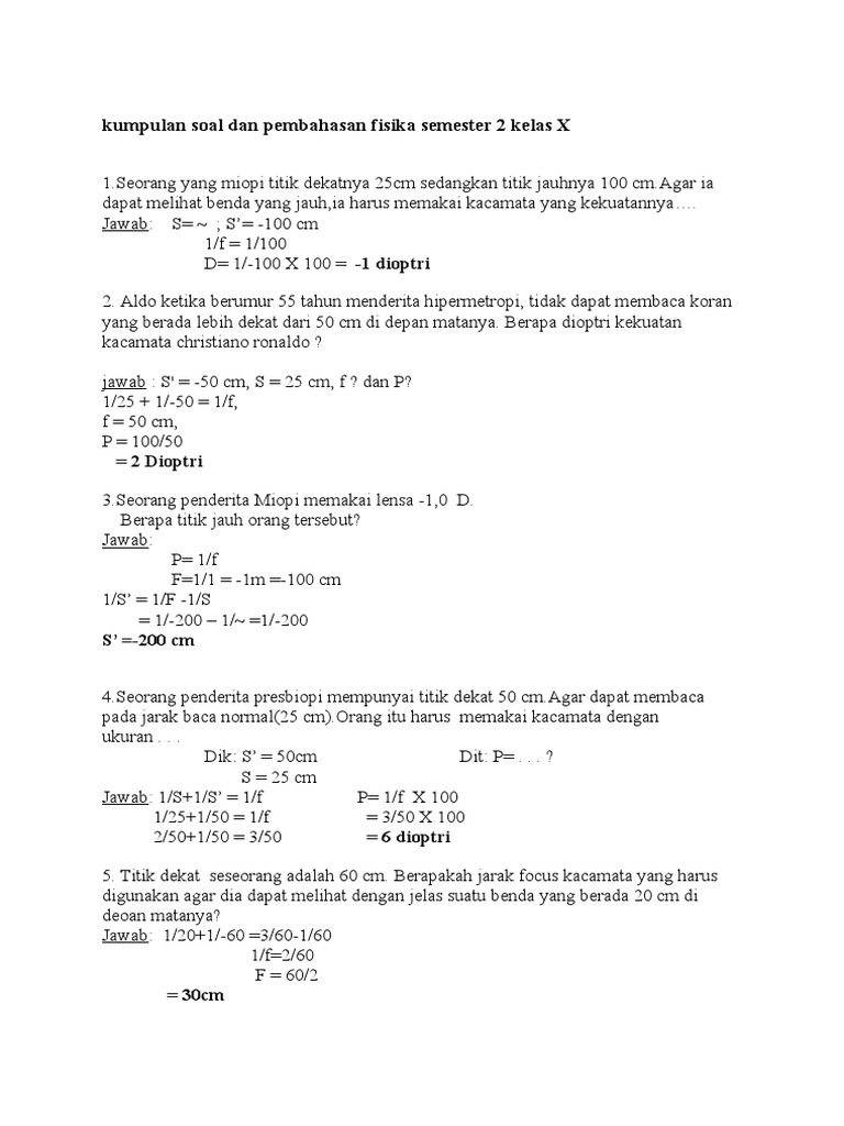 Soal Jawab Fisika Kelas X - Master School