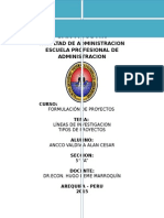 Lineas de Investigacion y Tipos de Proyectos