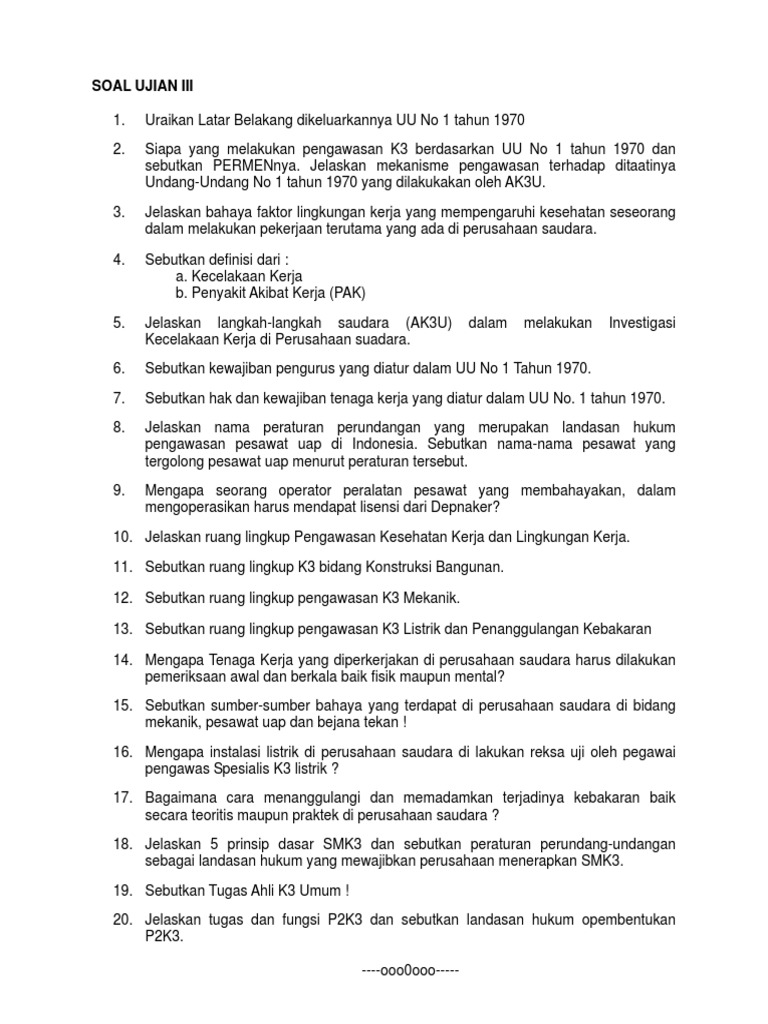 Contoh Soal K3 Listrik Beserta Jawabannya Deretan Contoh