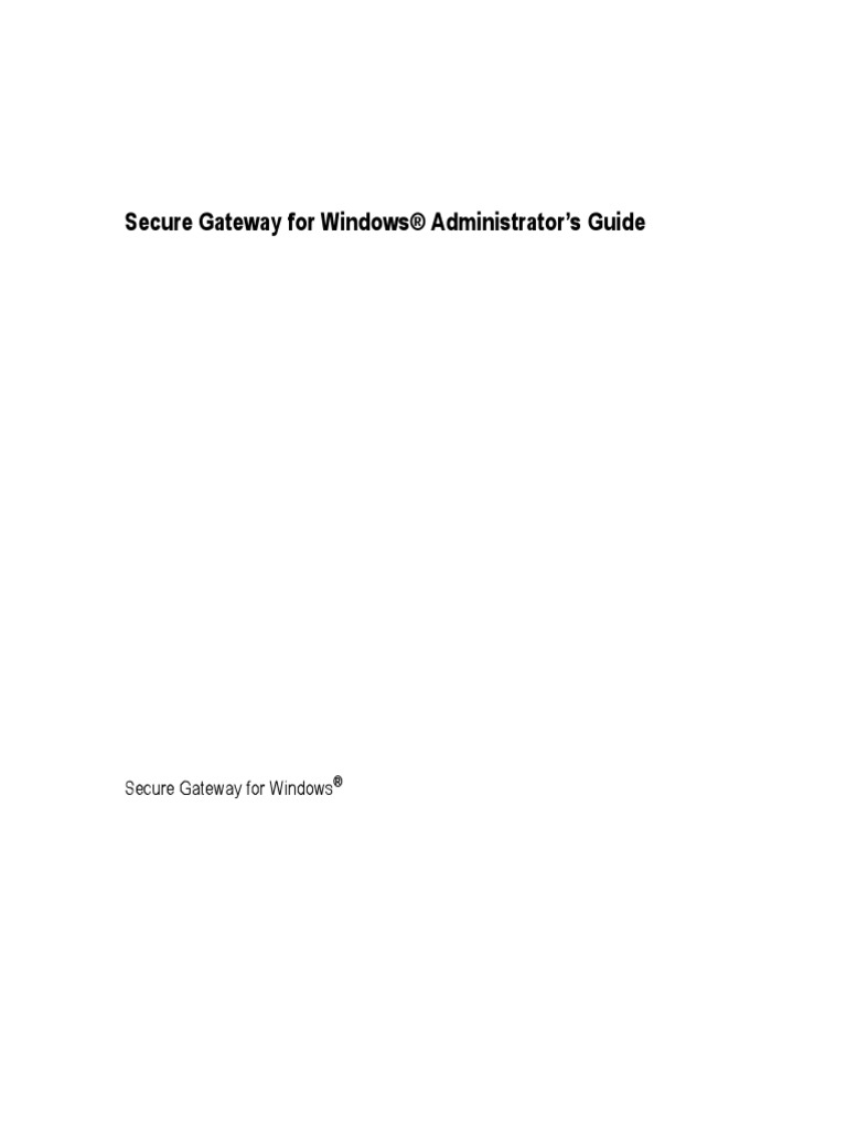 Windows Secure Gateway Guide | PDF | Gateway (Telecommunications ...