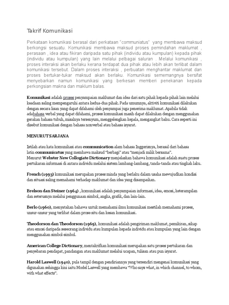 Takrif Dan Halangan Komunikasi Pdf