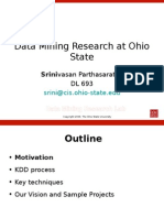 Data Mining Research at Ohio State: Srinivasan Parthasarathy