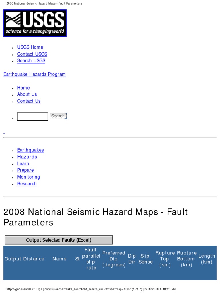2008 National Seismic Hazard Maps | PDF | Earthquakes | Fault (Geology)