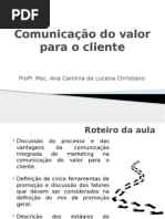 Comunicacao de valor para o cliente
