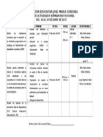 Plan de Actividades 3 Semana Institucional Iejmcordoba Durania