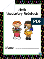 Math Vocabulary Notebook Preview