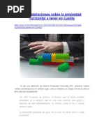 Consideraciones Sobre La Propiedad Horizontal a Tener en Cuenta