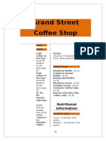 Grand Street Coffee Shop: Nutritional Information
