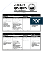 Timeline - Advocacy Workshops