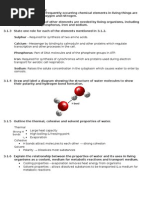 IB BIOLOGY SL TOPIC 3 Nucleic Acids & Proteins and Chemical Elements & Water