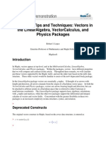 Vectorsinthe Linear Algebra, Vector Calculus, and Physics Packages