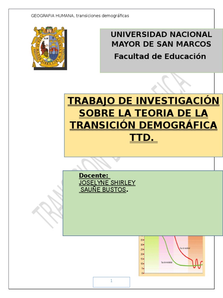 TEORÍA DE LA TRANSICIÓN DEMOGRÁFICA | Población ...