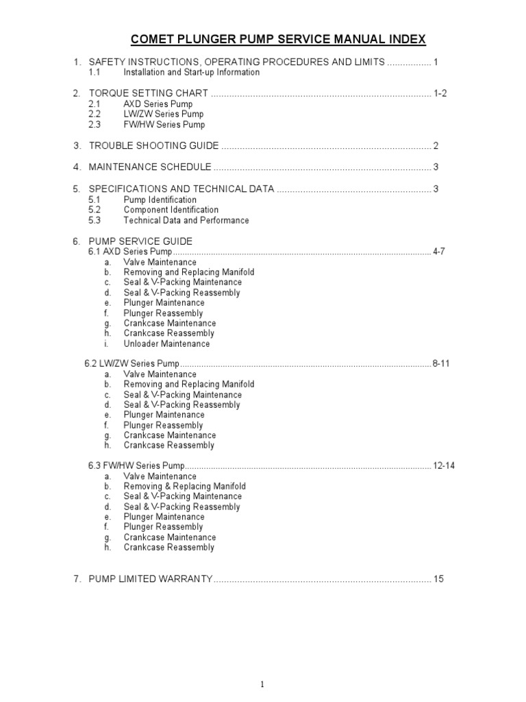 Pump Repair Manual | PDF