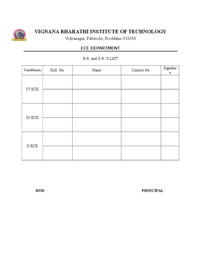 ECE Department Student List | PDF