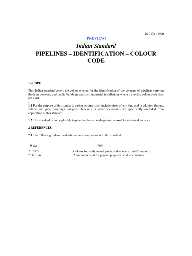 Pipeline Identification Colour Code | PDF | Technology & Engineering