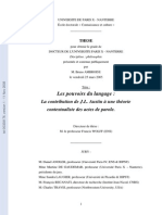 La Contribution de Austin À Une Théorie Contextualiste Des Actes de Parole PDF