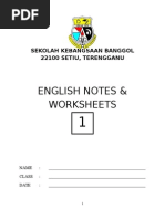 UPSR Worksheet - Nouns and Verbs