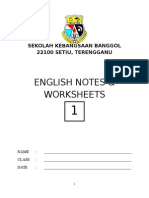 UPSR Worksheet - Nouns and Verbs