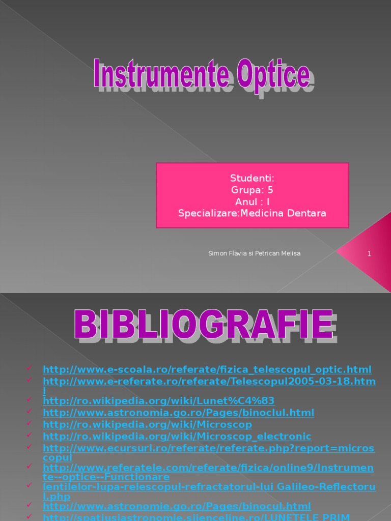Instrumente Optice | PDF