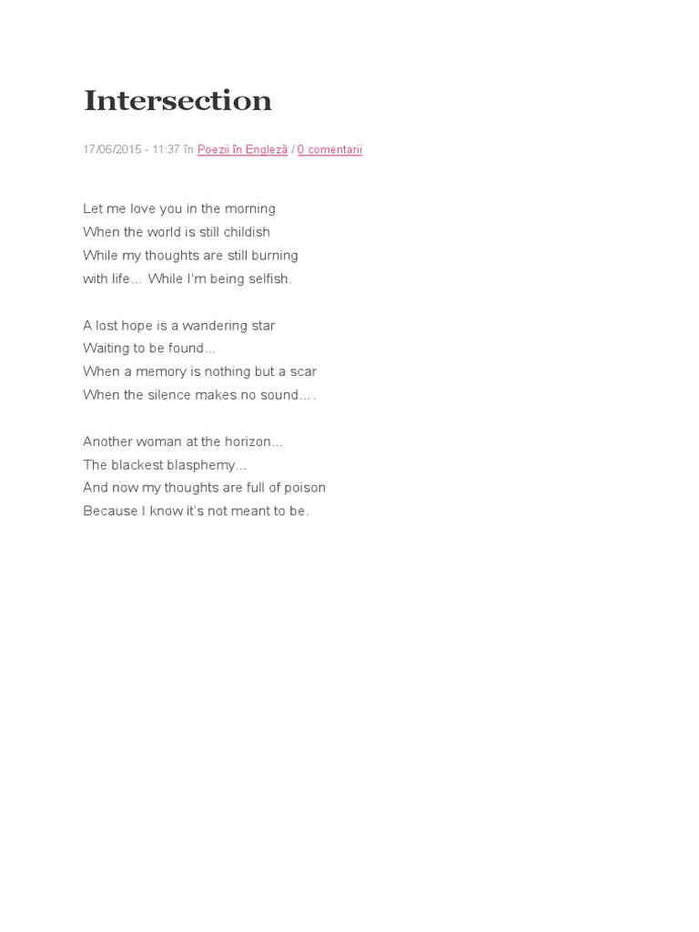 Poem: Intersection of Love and Loss | PDF