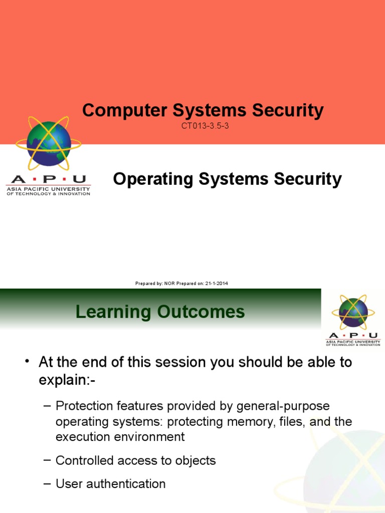 Operating Systems Security Overview | PDF | Operating System | Computer ...
