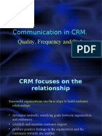 Communication in CRM-Quality, Style, Frequency