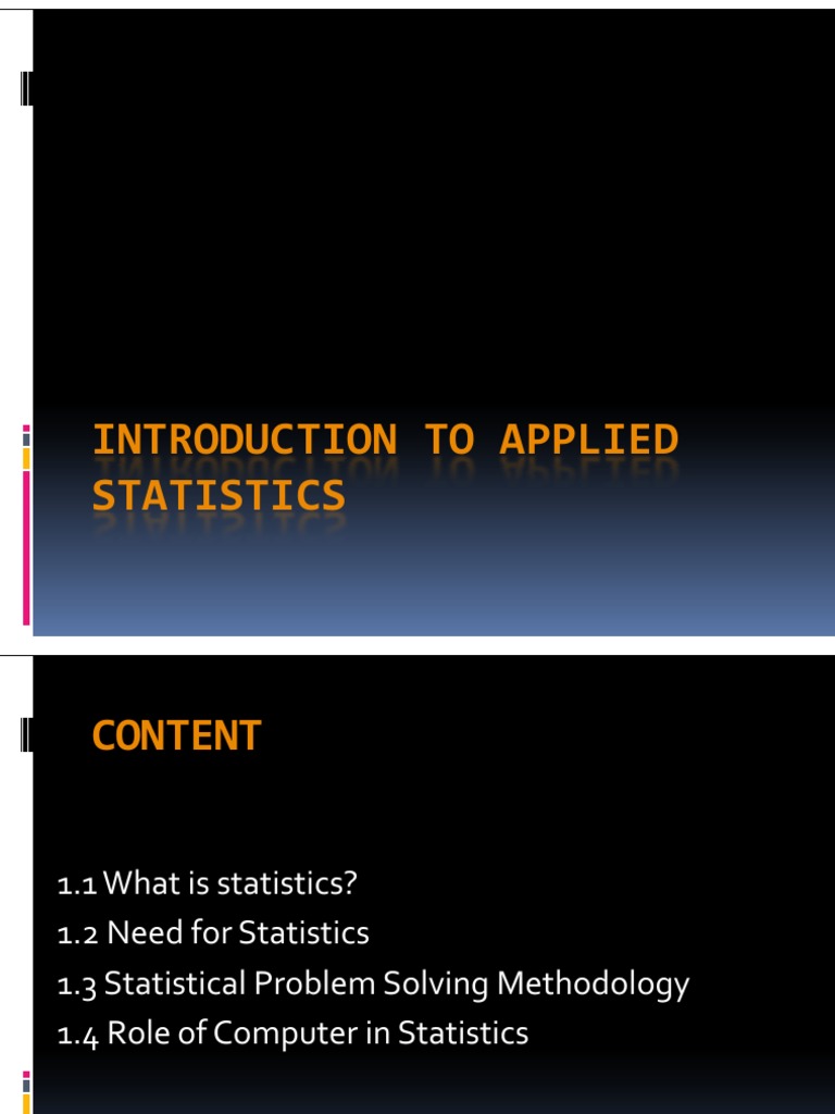 Introduction to Applied Statistics | PDF | Statistics | Sampling ...