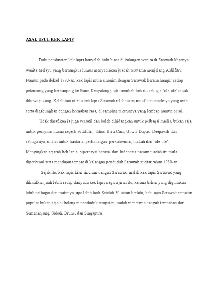 Sejarah & Asal Usul Kek Lapis