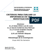 Criterios A Evaluar Una Investigacion