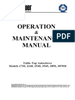 Operation Maintenance Manual: Table-Top Autoclaves Models 1730, 2340, 2540, 3545, 3850, 3870M