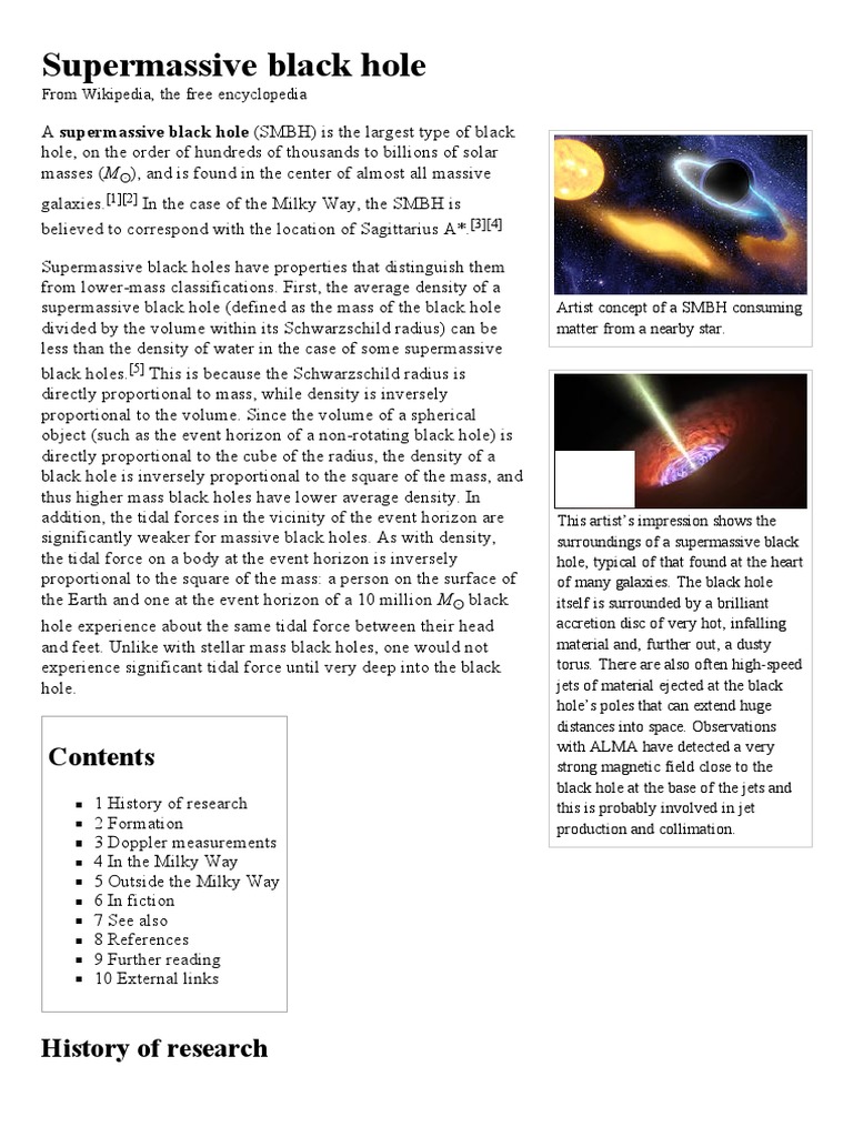 Exploring the Mysteries of Supermassive Black Holes | PDF | Milky Way ...