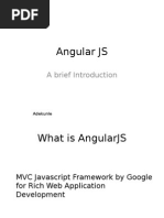 Angular JS: A Brief Introduction