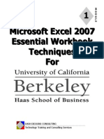 UC Excel 2007 Module 1 - Essentials