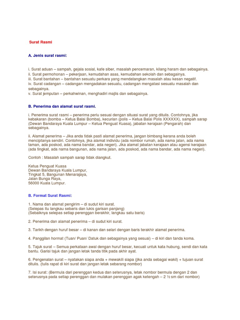 Panduan Menulis Surat Rasmi | PDF | Hukum