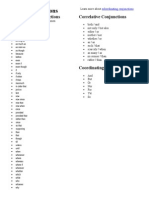 List of Conjunctions: Subordinating Conjunctions Correlative Conjunctions