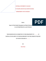 Impact of TQM on Bank Performance