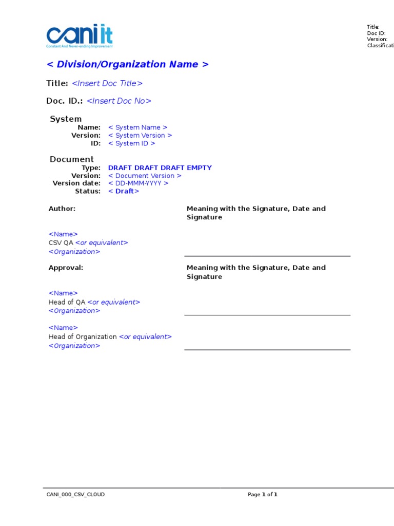 Draft Document Template Example | PDF