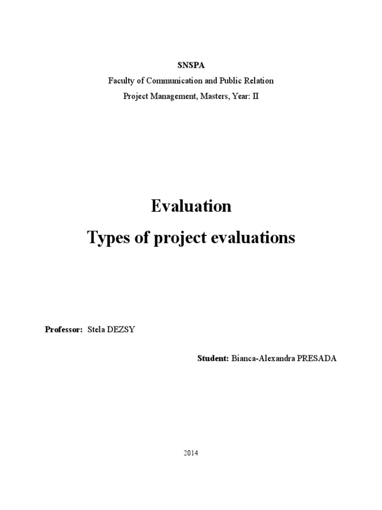 Types of Project Evaluations Explained | PDF | Educational Assessment ...